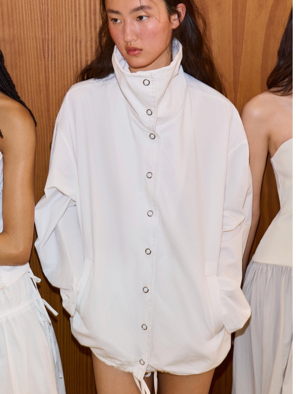 Zara NWT OVERSIZED SEAM DETAIL JACKET white 4341/729